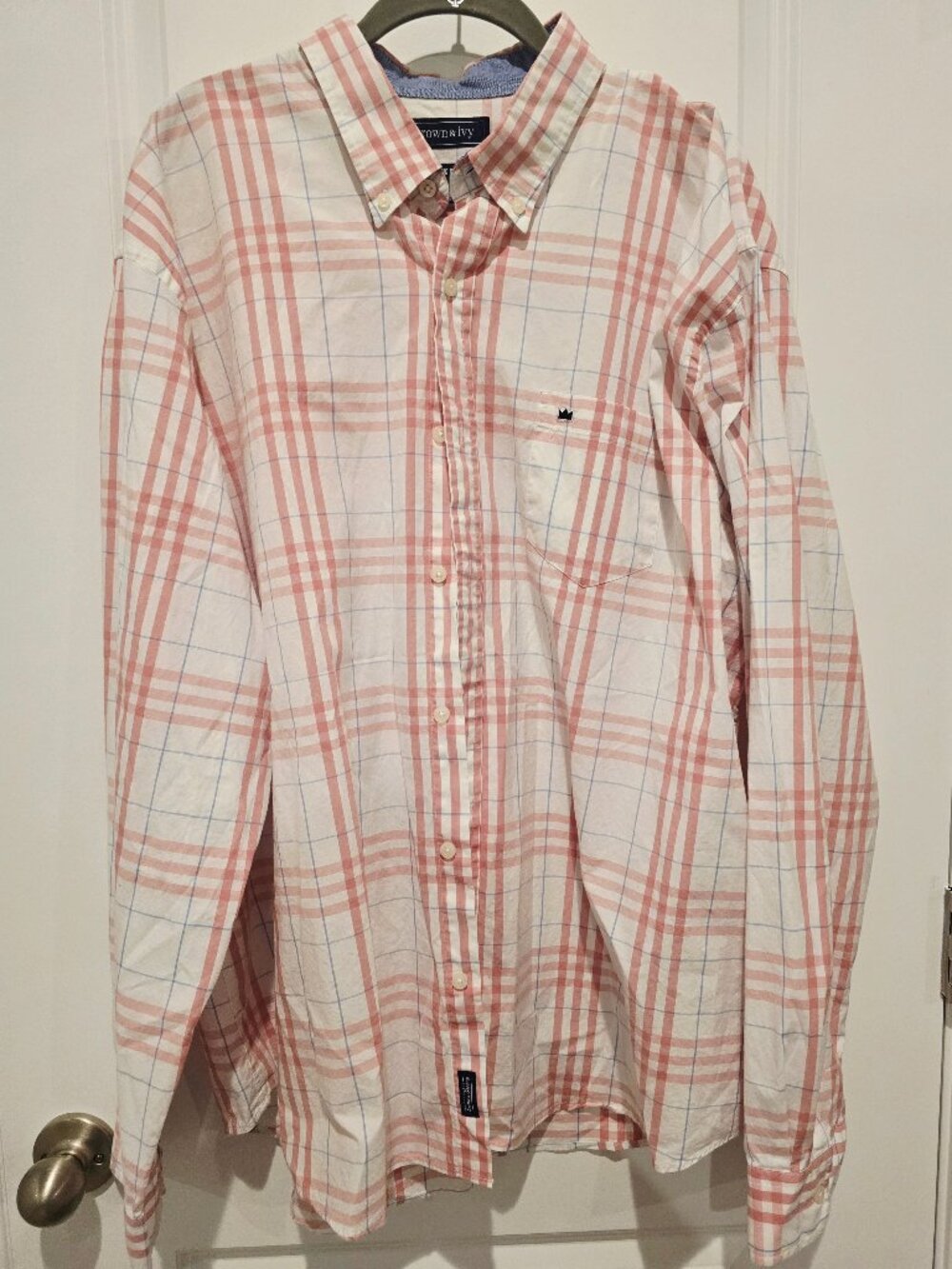 Crown & Ivy Men's Plaid Button-Front Long Sleeve Shirt size XXL